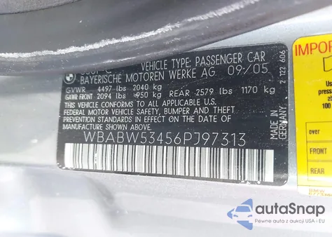 2006 BMW 330Ci z USA, uszkodzony, nr VIN WBABW53456PJ97313